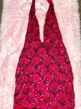 PrettyLittleThing Hot Pink Sequin Party Dress